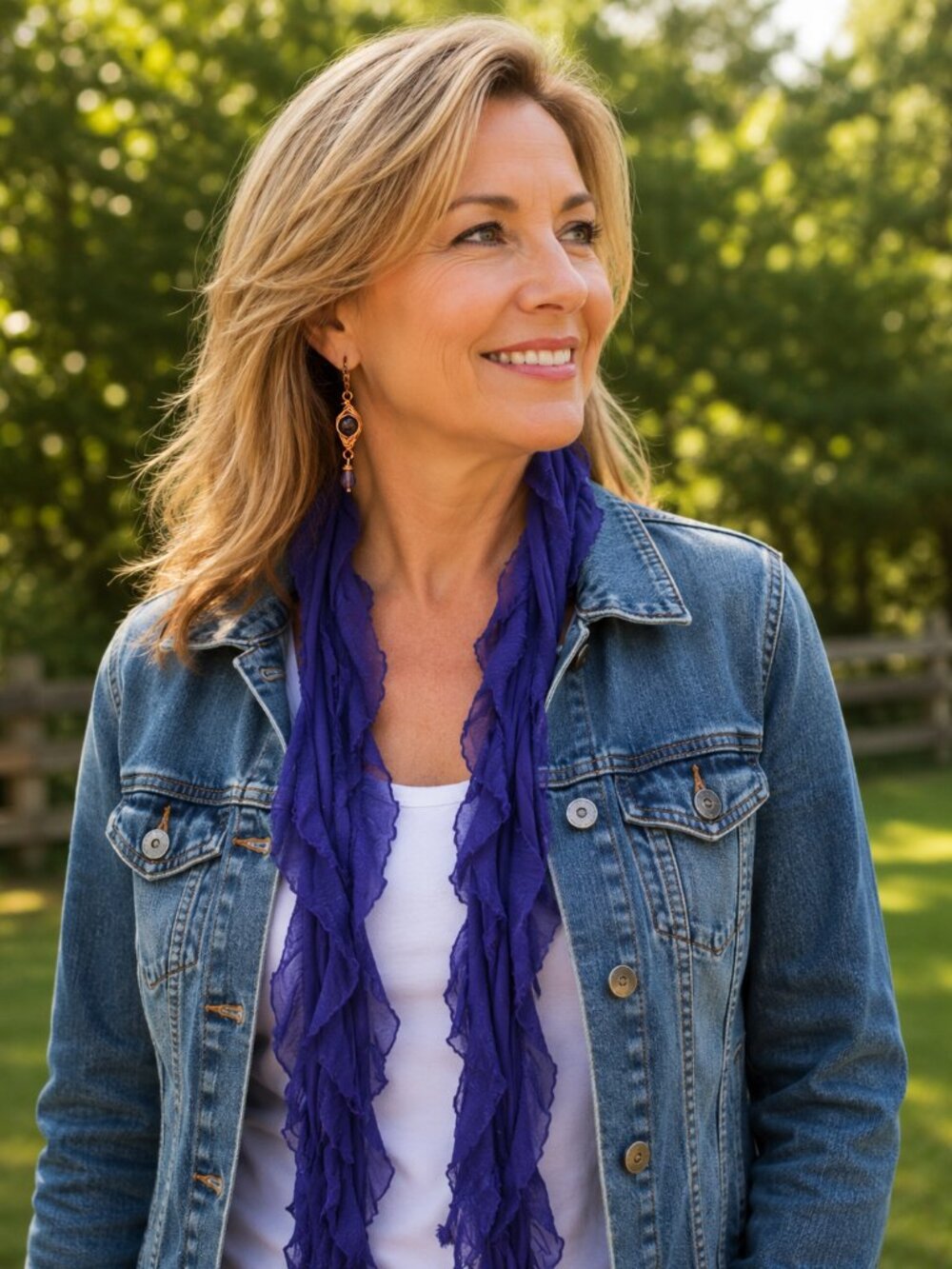 Dark Purple Flutter Scarf Lightweight Women Accessory Multiwear